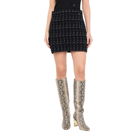 Gonna Donna in maglia, con logo in metallo